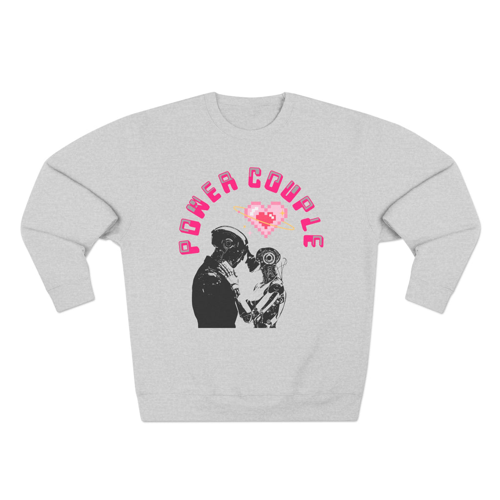 Power Couple Sweatshirt — Retro Robot Love Crewneck