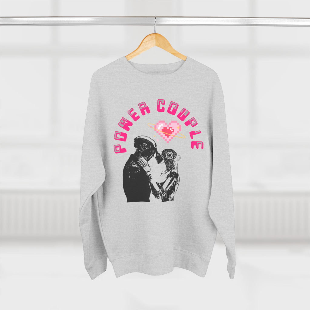 Power Couple Sweatshirt — Retro Robot Love Crewneck